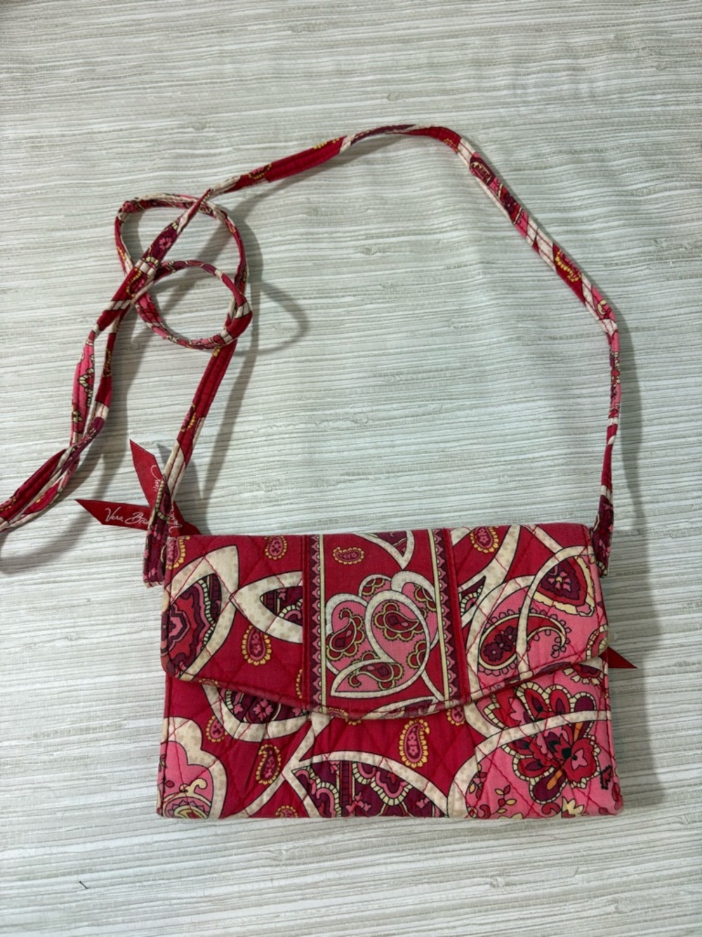 Vera Bradley Red & Pink Quilted Paisley Crossbody